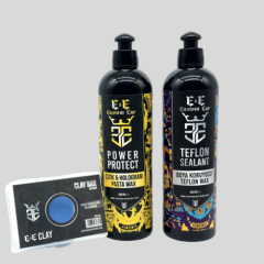 E&E Custom Car Çizik ve Hologram Pasta Wax 400 ml, Boya Koruyucu Teflon Wax 400 ml, Clay Bar Kil Hamuru 100 gr